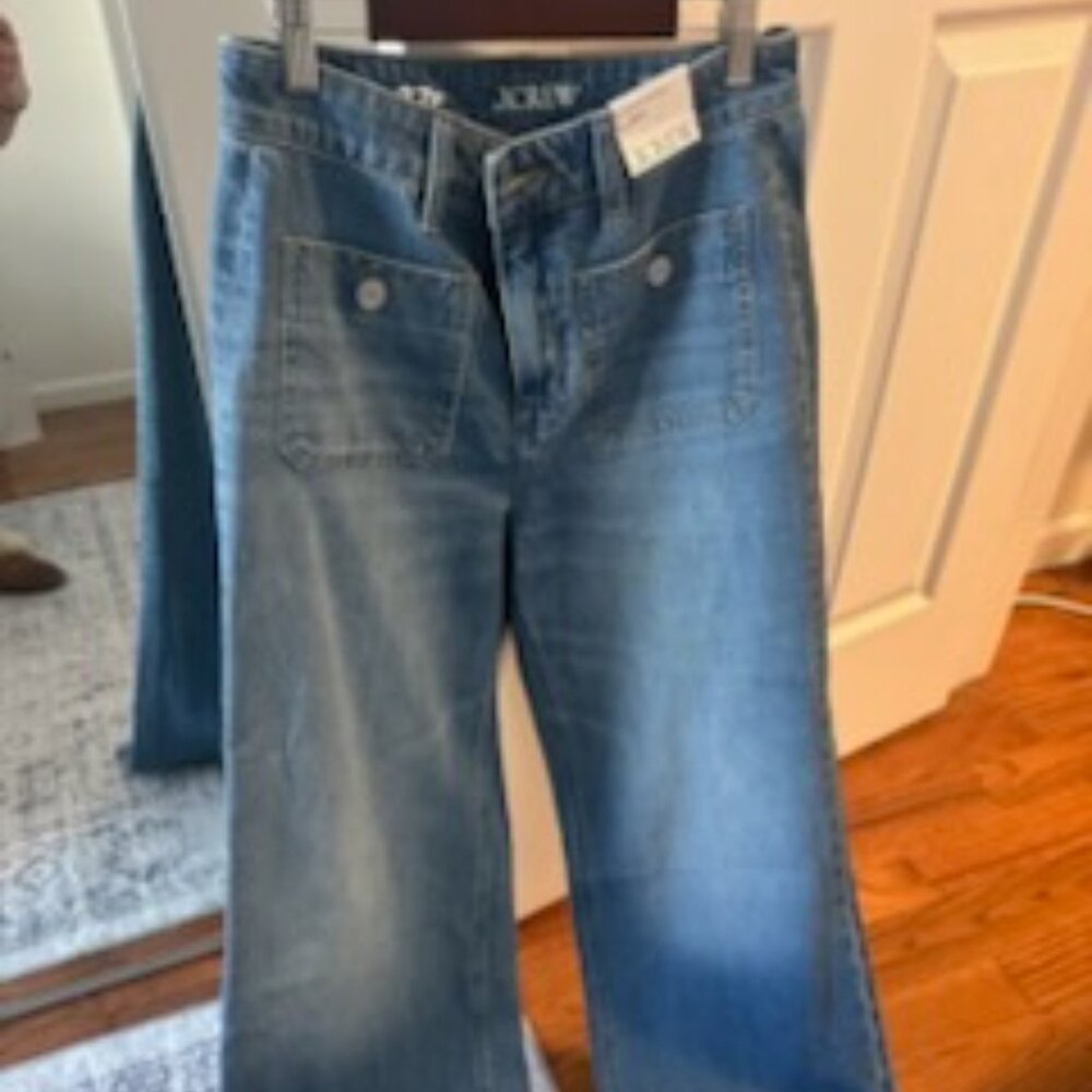 Petite high-rise sailor denim trouser in 1996 semi-stretch